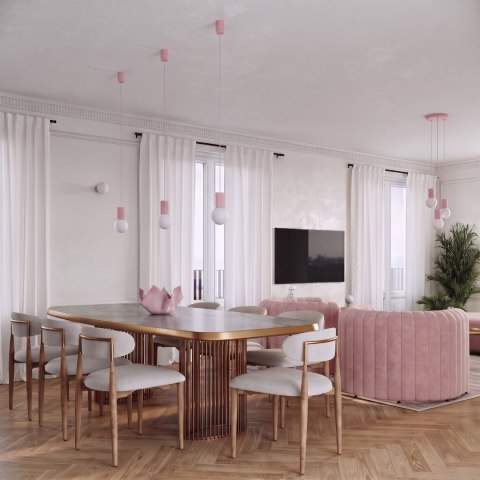 Sollux Lighting Lampa wisząca HALO 1 różowa
