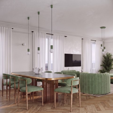 Sollux Lighting Lampa wisząca HALO 1 szałwiowa