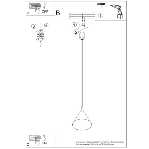 Sollux Lighting Lampa wisząca NOX 25 błękitna