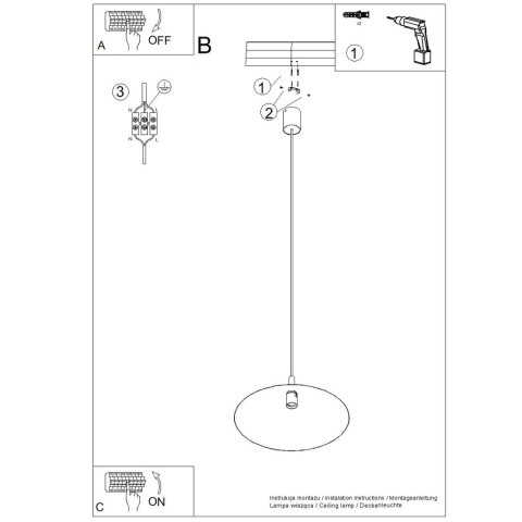Sollux Lighting Lampa wisząca NOX 40 błękitna