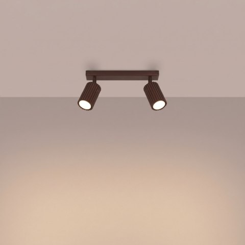 Sollux Lighting Plafon KARBON 2 brązowy