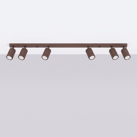 Sollux Lighting Plafon KARBON 6L brązowy