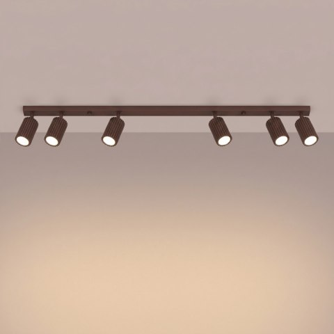 Sollux Lighting Plafon KARBON 6L brązowy