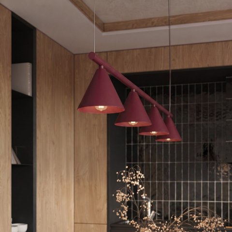 Sollux Lighting Żyrandol NOX 4L burgund