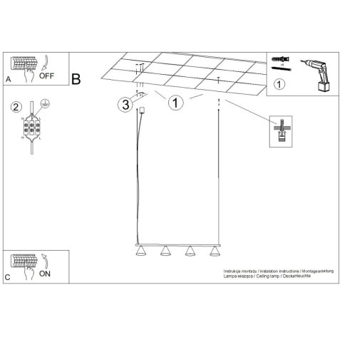 Sollux Lighting Żyrandol NOX 4L złota