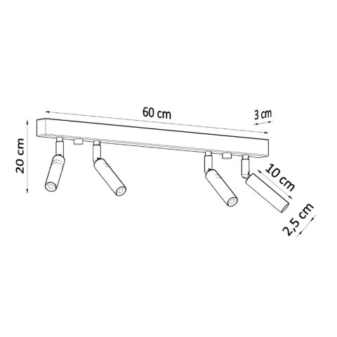 Sollux Lighting Plafon EYETECH 4 czarny
