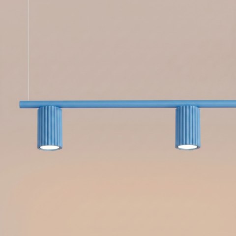 Sollux Lighting Żyrandol KARBON 4 błękitna