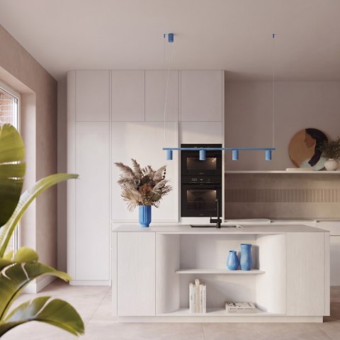 Sollux Lighting Żyrandol KARBON 4 błękitna
