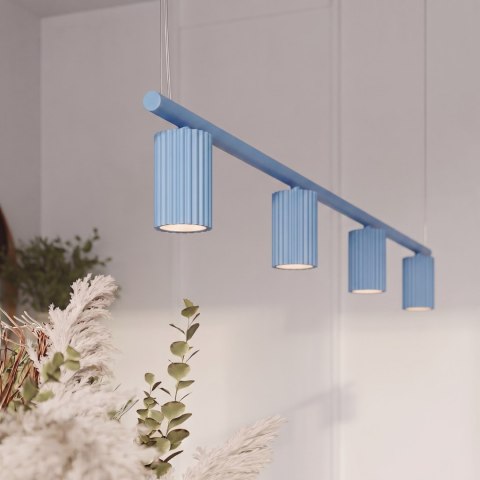 Sollux Lighting Żyrandol KARBON 4 błękitna