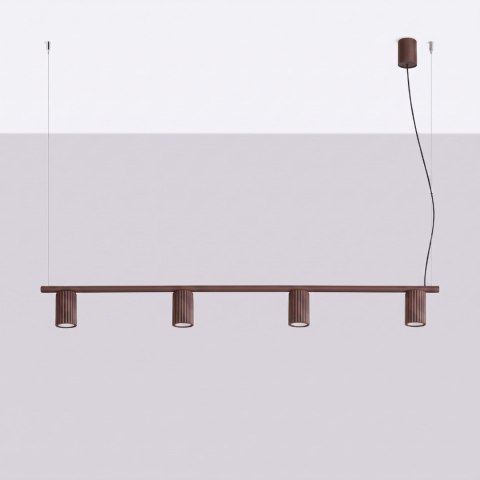 Sollux Lighting Żyrandol KARBON 4 brązowa
