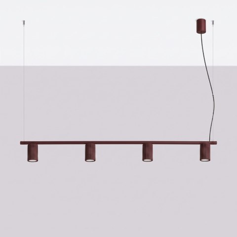 Sollux Lighting Żyrandol KARBON 4 burgund
