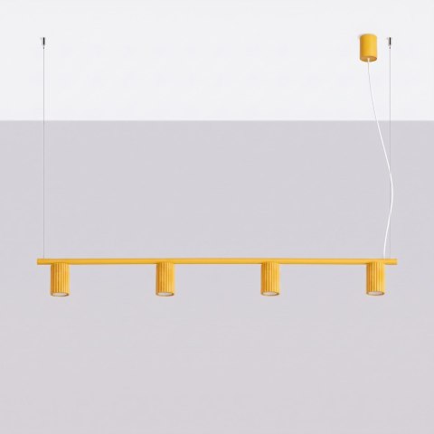 Sollux Lighting Żyrandol KARBON 4 żółta