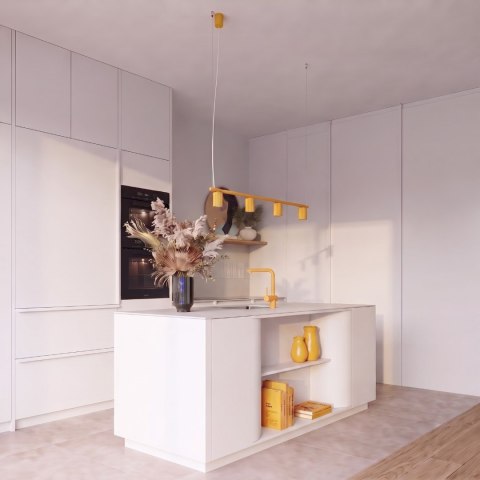 Sollux Lighting Żyrandol KARBON 4 żółta