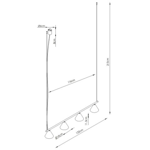 Sollux Lighting Żyrandol NOX 4L błękitna
