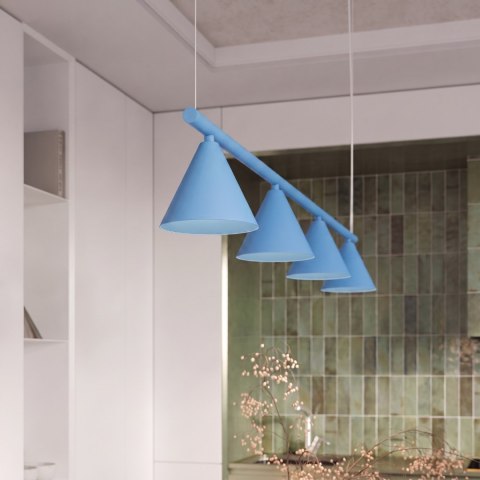 Sollux Lighting Żyrandol NOX 4L błękitna