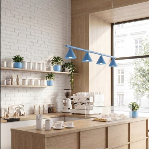 Sollux Lighting Żyrandol NOX 4L błękitna