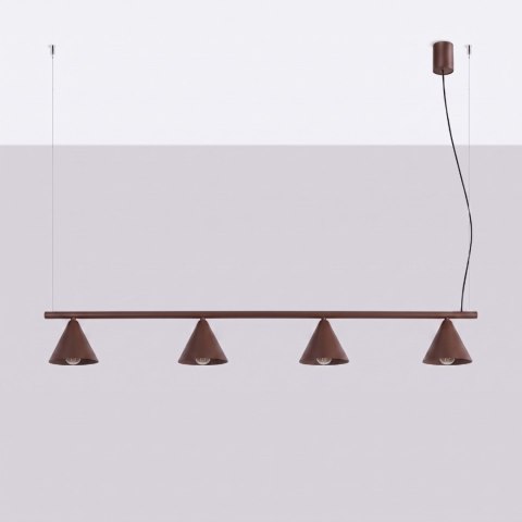 Sollux Lighting Żyrandol NOX 4L brązowa