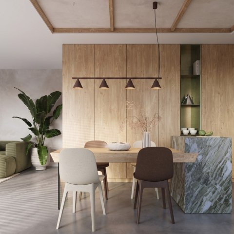 Sollux Lighting Żyrandol NOX 4L brązowa