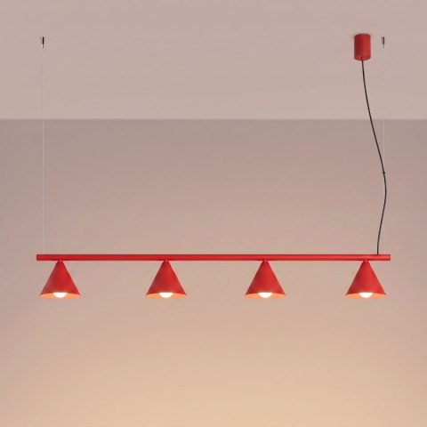 Sollux Lighting Żyrandol NOX 4L czerwona