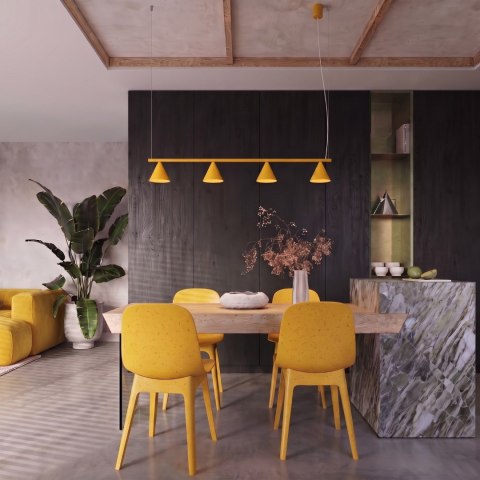 Sollux Lighting Żyrandol NOX 4L żółta