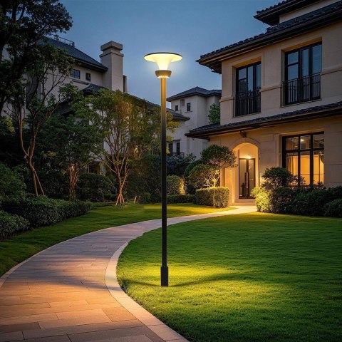 20W LED GARDEN LIGHT-LOTUS WITH LifePO4 BATTERY 6000mAh CCT:3IN1 BLACK+WHITE BODY