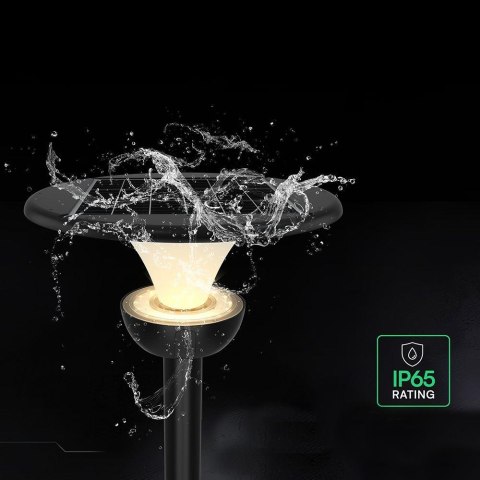 20W LED GARDEN LIGHT-LOTUS WITH LifePO4 BATTERY 6000mAh CCT:3IN1 BLACK+WHITE BODY