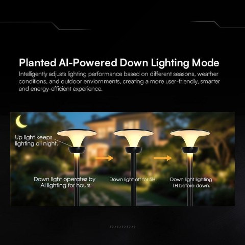 20W LED GARDEN LIGHT-LOTUS WITH LifePO4 BATTERY 6000mAh CCT:3IN1 BLACK+WHITE BODY