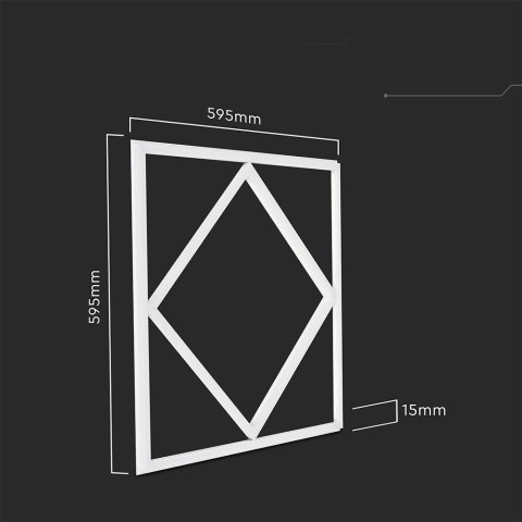 64W LED DIAMOND-IN-SQUARE PANEL LIFUD DRIVER+QC 595x595MM FLICKER FREE 6500K