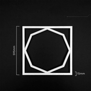 72W LED OCTAGON BORDERLINE PANEL DUAL LIFUD DRIVER 595x595MM FLICKER FREE 6500K