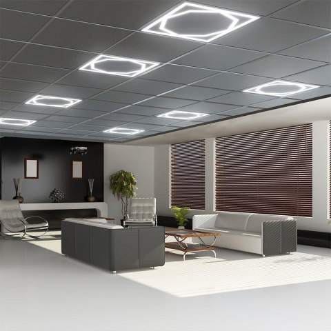 72W LED OCTAGON BORDERLINE PANEL DUAL LIFUD DRIVER 595x595MM FLICKER FREE 6500K