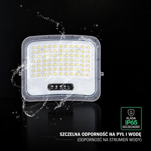 LED FLOODLIGHT WITH SOLAR PANEL 12W BLACK 3IN1 IP65