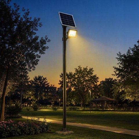 LED FLOODLIGHT WITH SOLAR PANEL 20W BLACK 3IN1 IP65