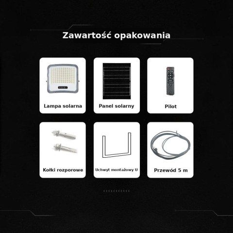 LED FLOODLIGHT WITH SOLAR PANEL 25W BLACK 3IN1 IP65