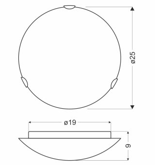 Plafon szklany okrągły lampa 25cm Duna 12-82114