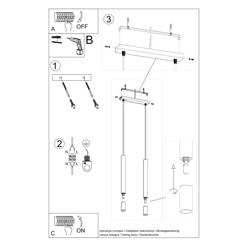 Sollux Lighting Lampa wisząca WEZYR 2 biała