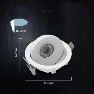 VT-110011CCT 12W LED COB RECESSED DOWNLIGHT CREE CHIP 3IN1 WHITE 6YRS WTY IP44