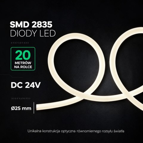 16W LED Neon Flex Strip Light 24V 360D fi25: 4000K