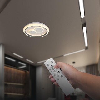 2X30W LED DECORATIVE CEILING LAMP RF REMOTE CONTROL 3IN1 DIMMABLE WHITE+GREY