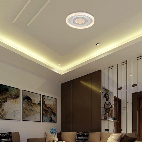 2X40W LED DECORATIVE CEILING LAMP RF REMOTE CONTROL 3IN1 DIMMABLE WHITE