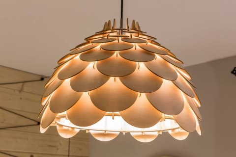 Lampa wisząca Burgo duża drewniana 1xE27 Light Prestige