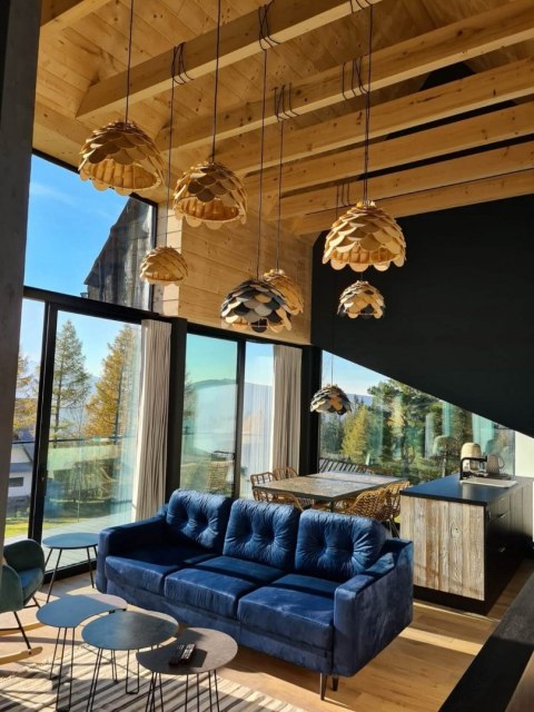 Lampa wiszaca Burgo mała drewniana 1xE27 Light Prestige