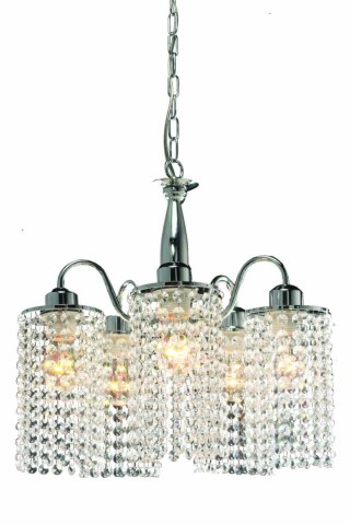 Lampa wisząca BRIGHT STAR 5xE27 srebrna/transparentna LP-812/5P