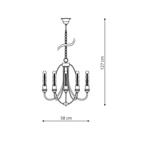 Lampa wisząca Canaria 5xE27 czarna LP-6704/5P