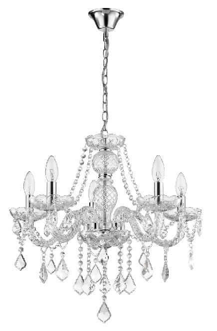 Lampa wisząca Cristallo srebrna 5xE14 Light Prestige