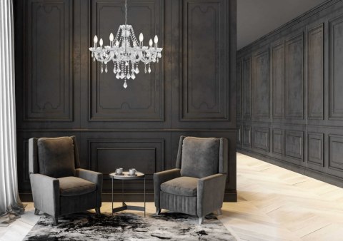 Lampa wisząca Cristallo srebrna 8xE14 Light Prestige