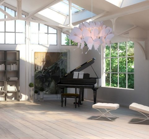 Żyrandol Farfalla 1 lampa wisząca różowa LP-MD088-3439A/1P