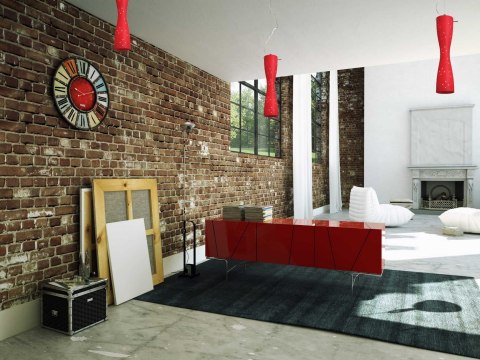 Flora lampa wisząca czerwona P-611S-2CH-R