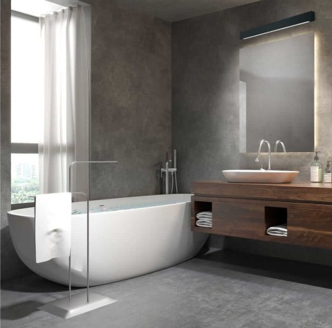 Kinkiet Ibros duży 3000K 1xLED czarny IP44 GS-LWA-12W 3000K BK