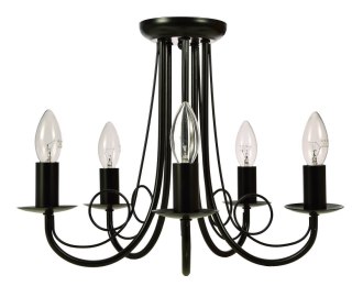 Żyrandol Perła 5 lampa wisząca czarna LP-020/5P black