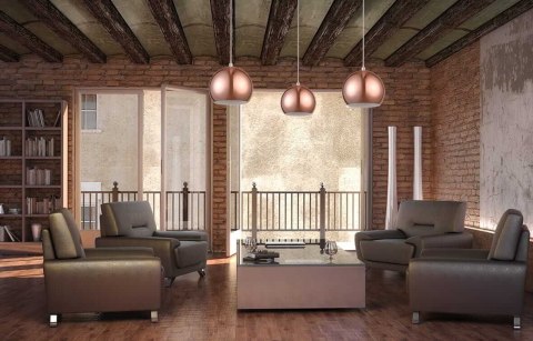 Lampa wisząca RAME 1xE14 miedziana LP-2014/1P mała